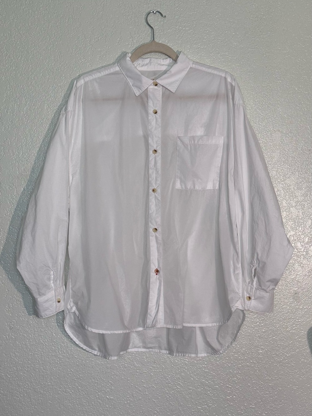 Marine Layer Cali Poplin Oversized Fit White Relaxed Button-Up Shirt GUC L - Picture 2 of 3